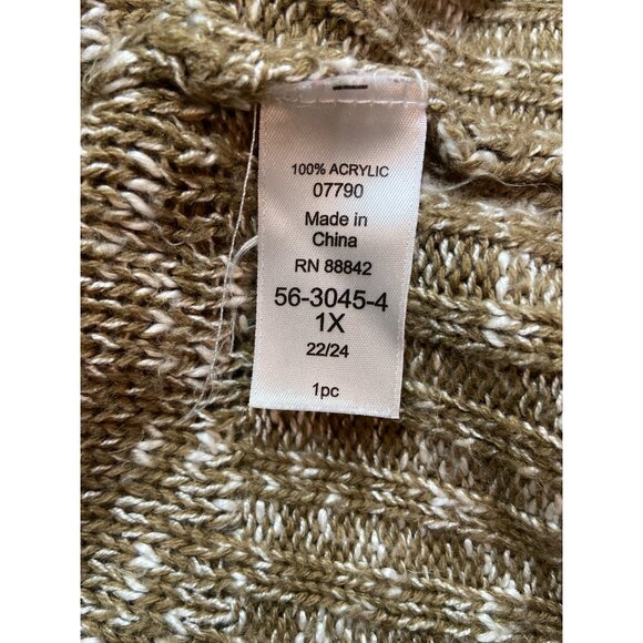 Woman Within Womens  Cardigan Sweater Open Front 1X  Marled Knit Acrylic Boho - Picture 5 of 10